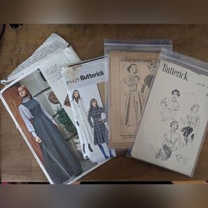 Lot of 4 Vintage Sewing Patterns 1950s, 1960s, 1970s, 2000s